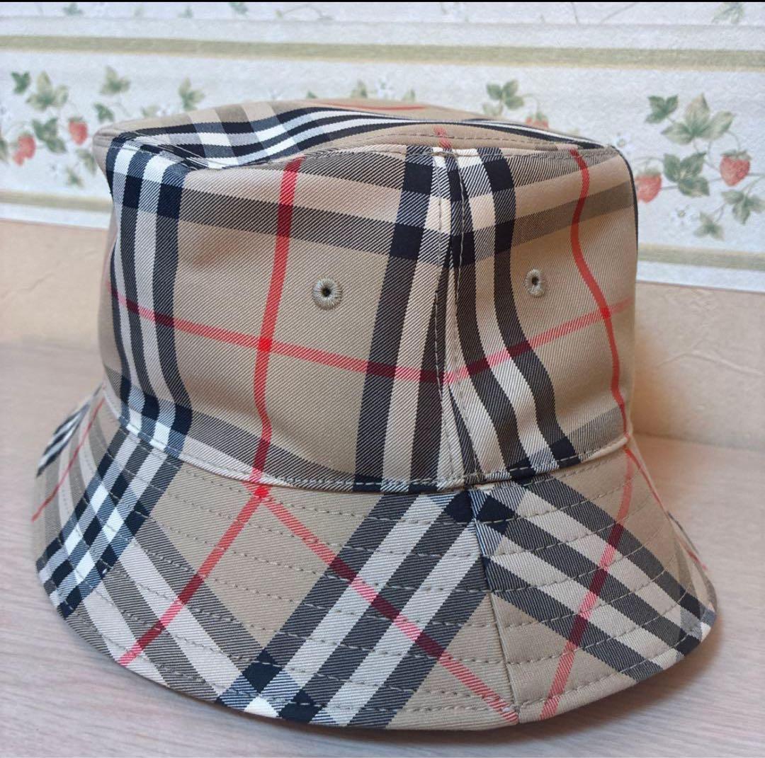 burberry バーバリー　ベージュ　チェック　バケットハット　M