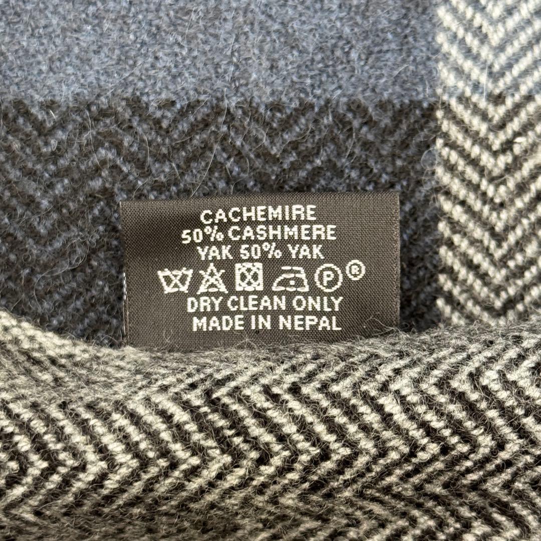 f*o様 【美品】 エルメス マフラー カシミヤ ヤク ブラウン チェック HE