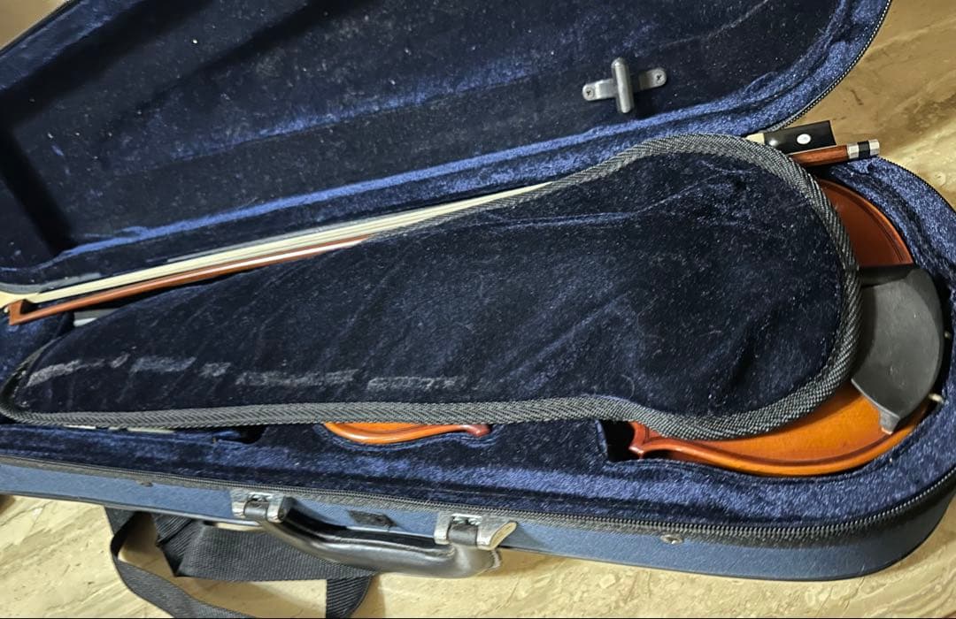 バイオリン 本体 木製 ブラウン ケース付き