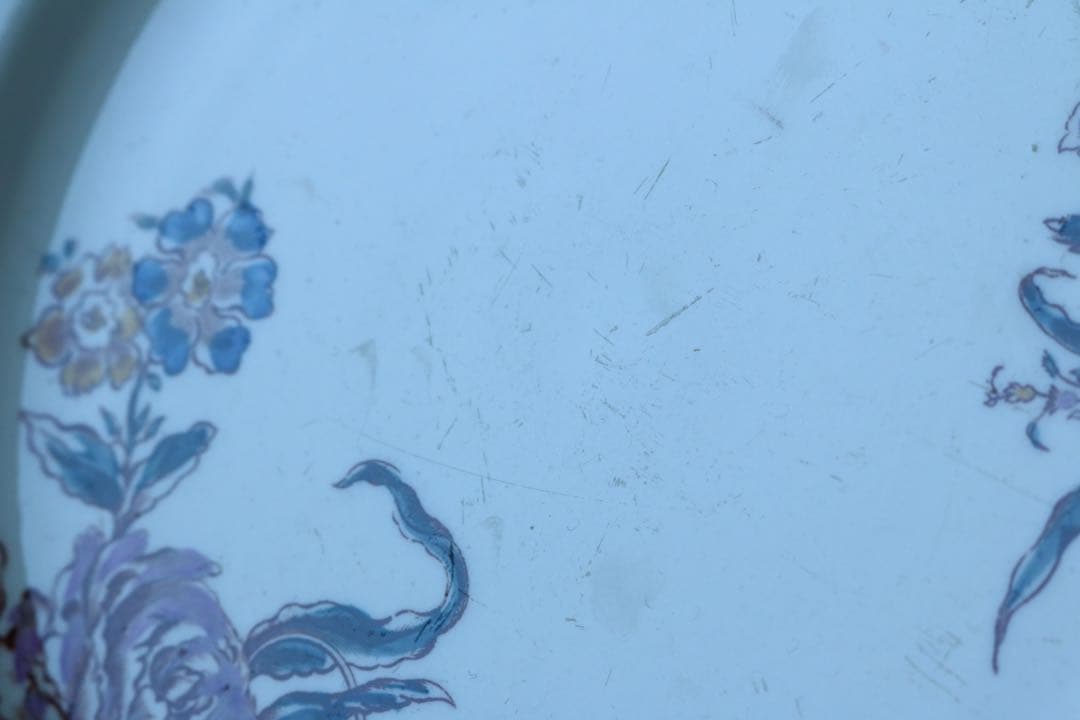 フランス　アンティーク　プレート　a saxe 手彩色　多色刷り　ぽってり