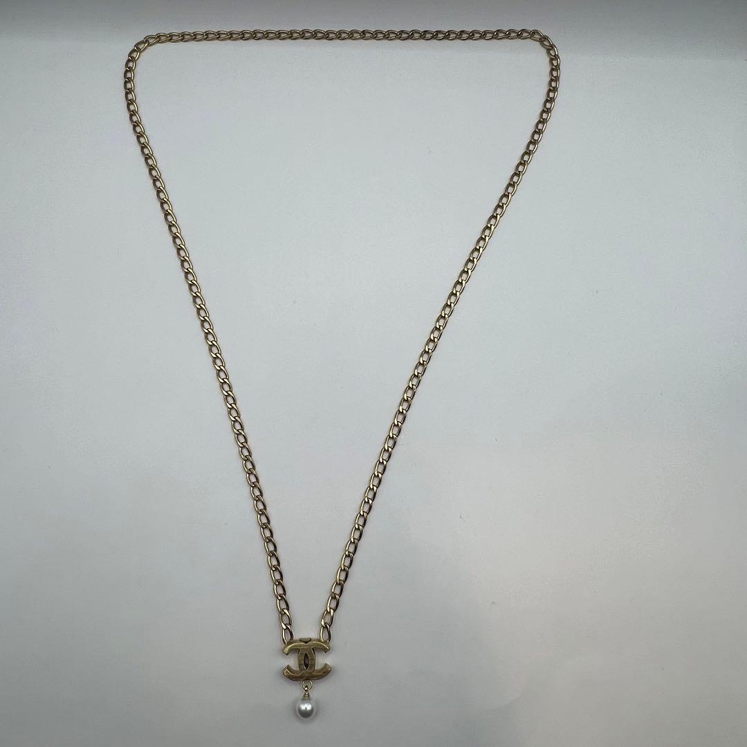 【極美品】シャネル ネックレス ココマーク パールモチーフ 03P ゴールド