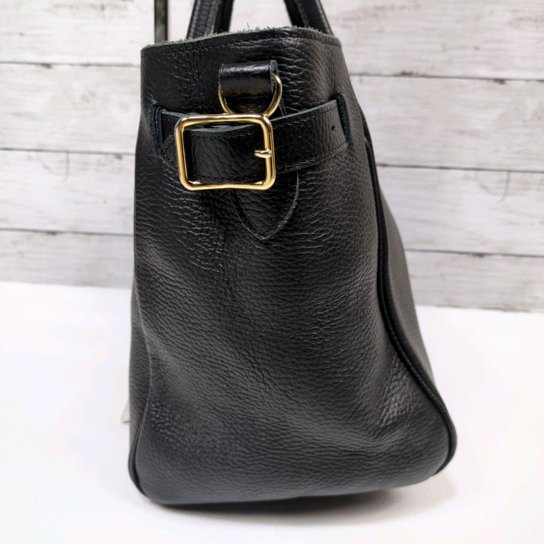 ヤングアンドオルセン エンボス レザー ベルテッド トートバッグ S