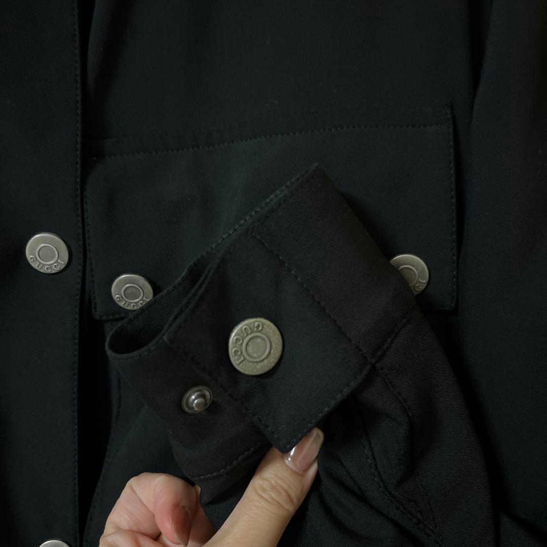 GUCCI ミリタリージャケット ブラック 40 グッチ　ジャンバー　アウター