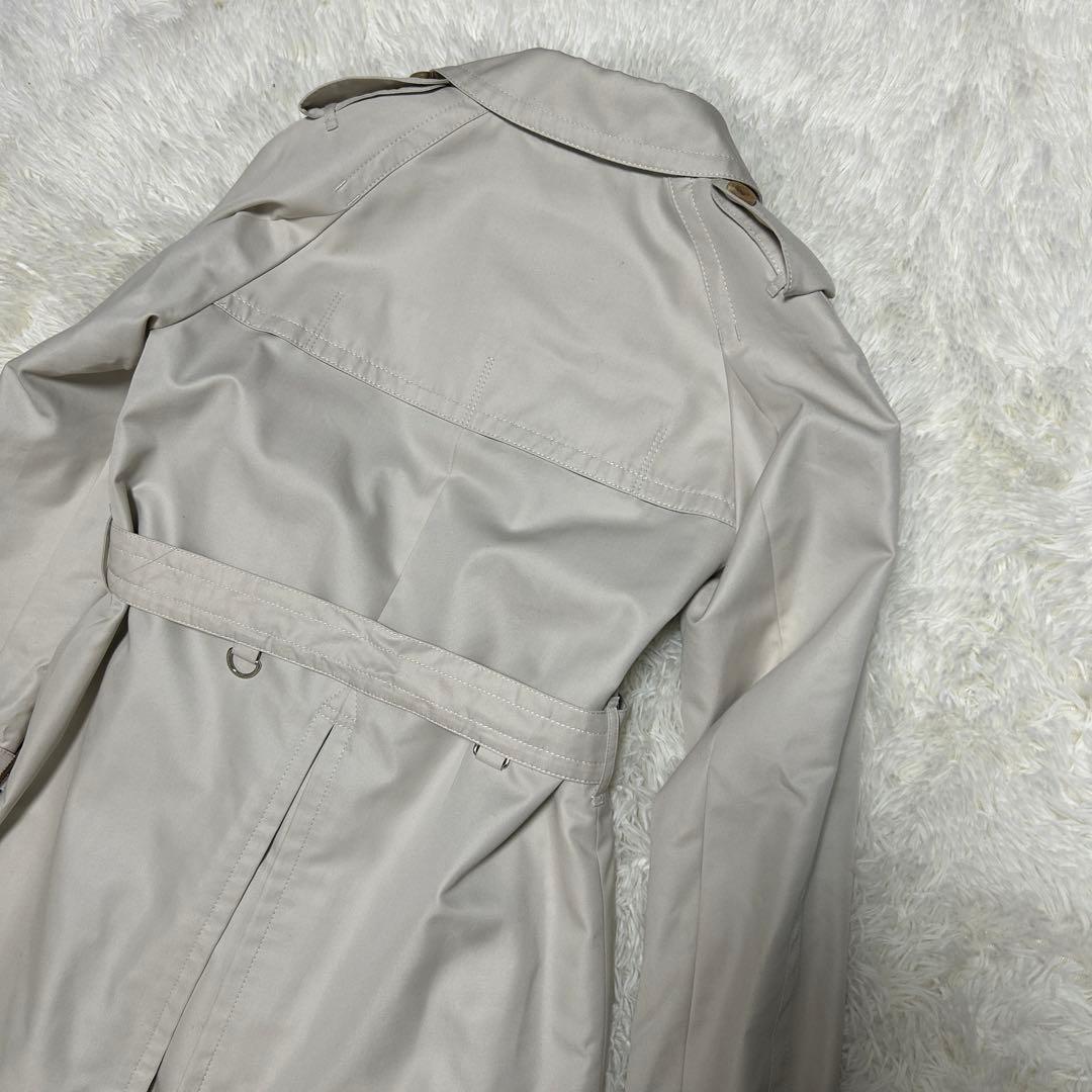 アクアスキュータム トレンチコート 青ライナー　ベルト付き　アイボリー　サイズ6