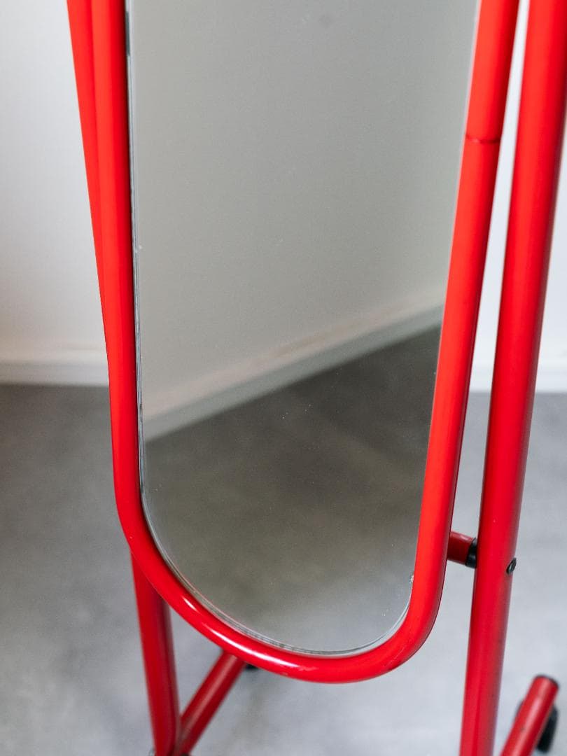 80s アイアンフレーム スタンドミラー 姿見レトロポップ　モダン