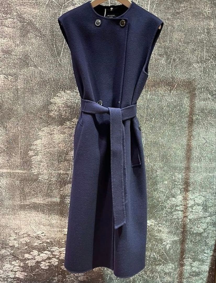 Weekend Max Maraヴァージンウール ダブルフェイス ジレ ネイビー