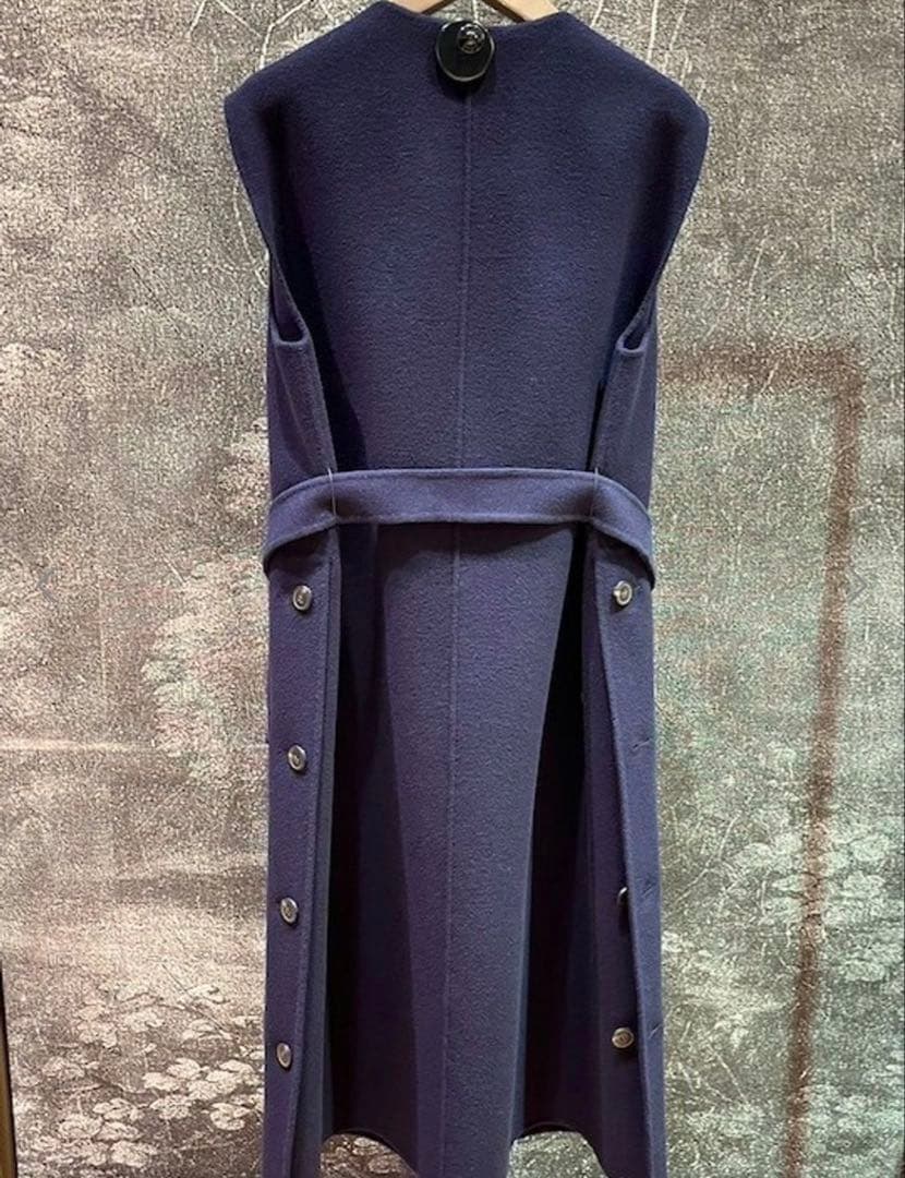 Weekend Max Maraヴァージンウール ダブルフェイス ジレ ネイビー