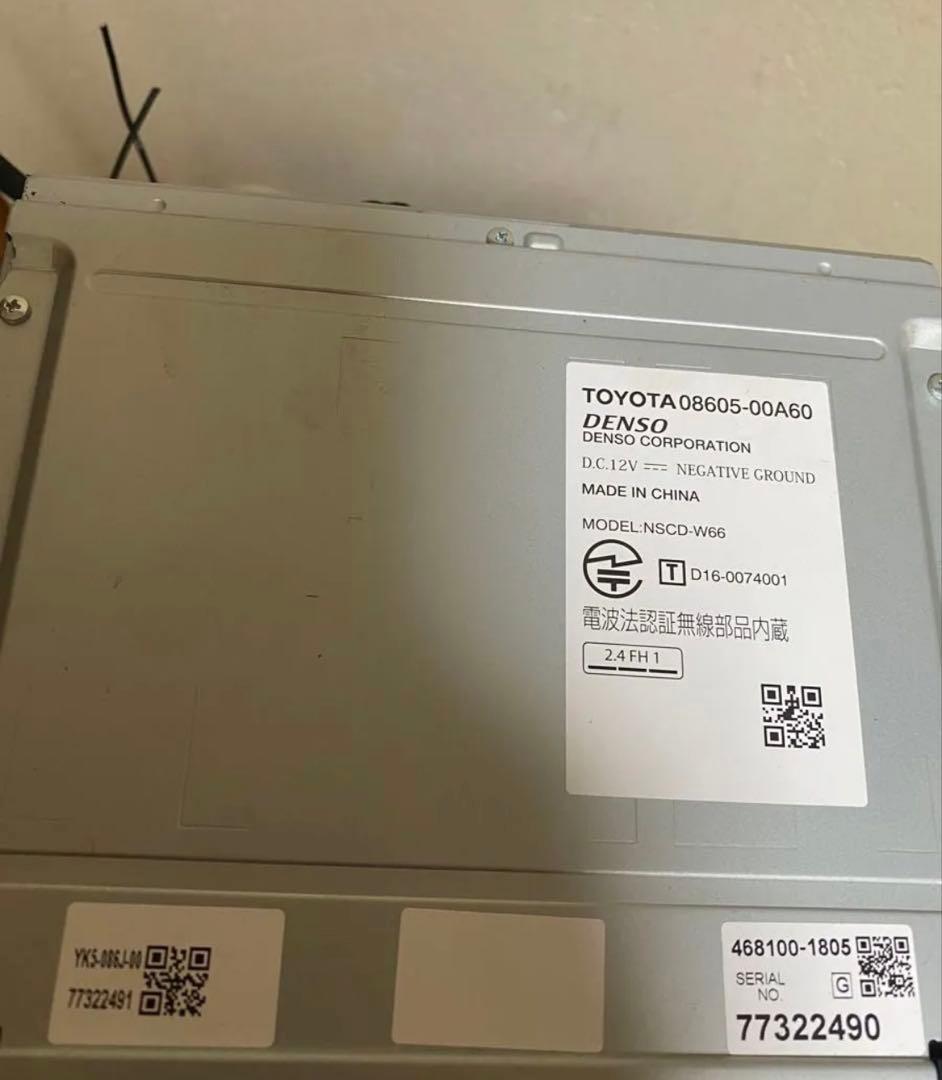 トヨタ純正ナビメモリーナビ　NSCD-W66解除動作確認良好地図データ2017年