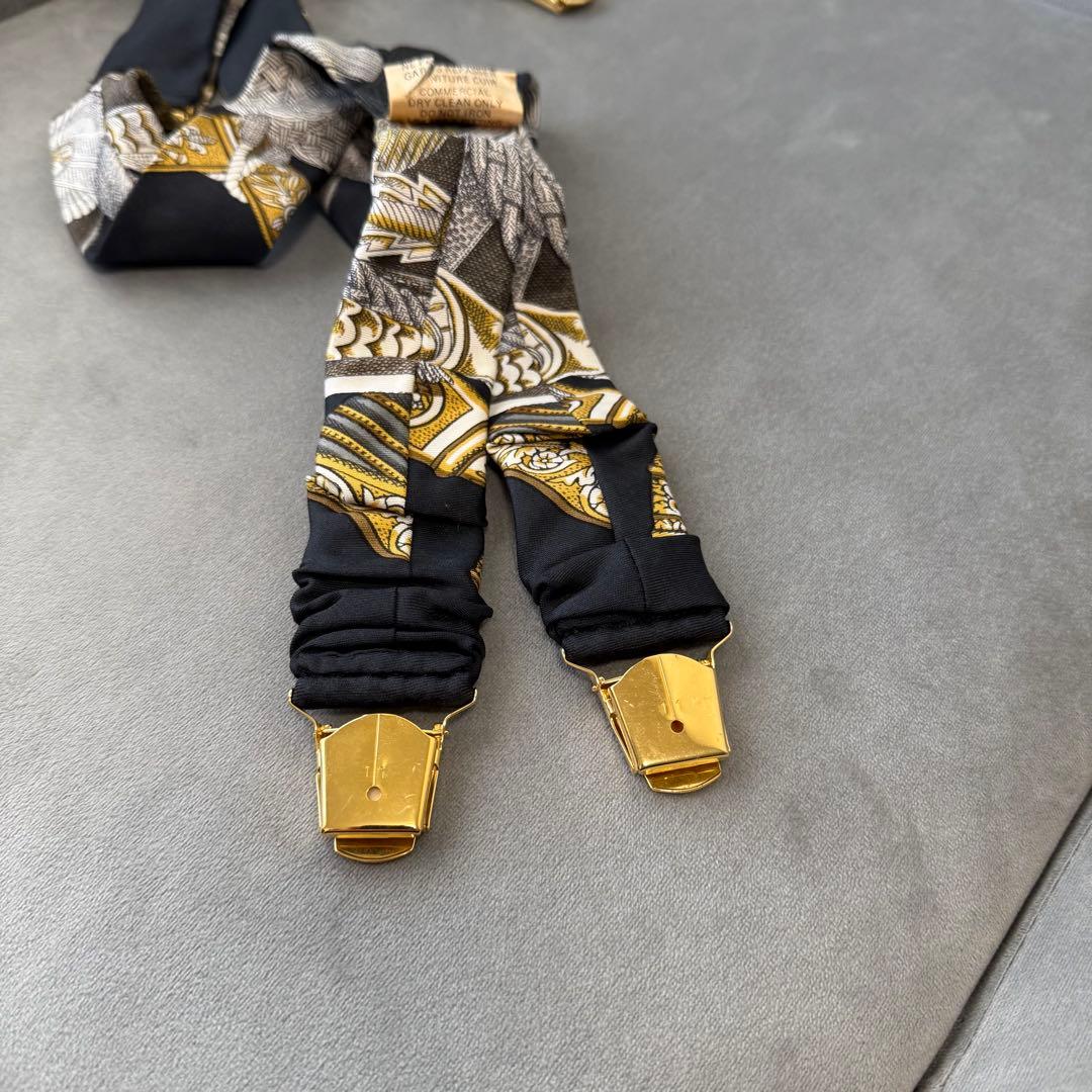エルメス サスペンダー シルク ツイリー ゴールド 金具