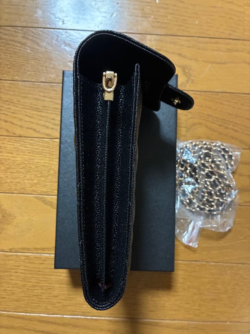 ブラックレザー スマホショルダーバッグ