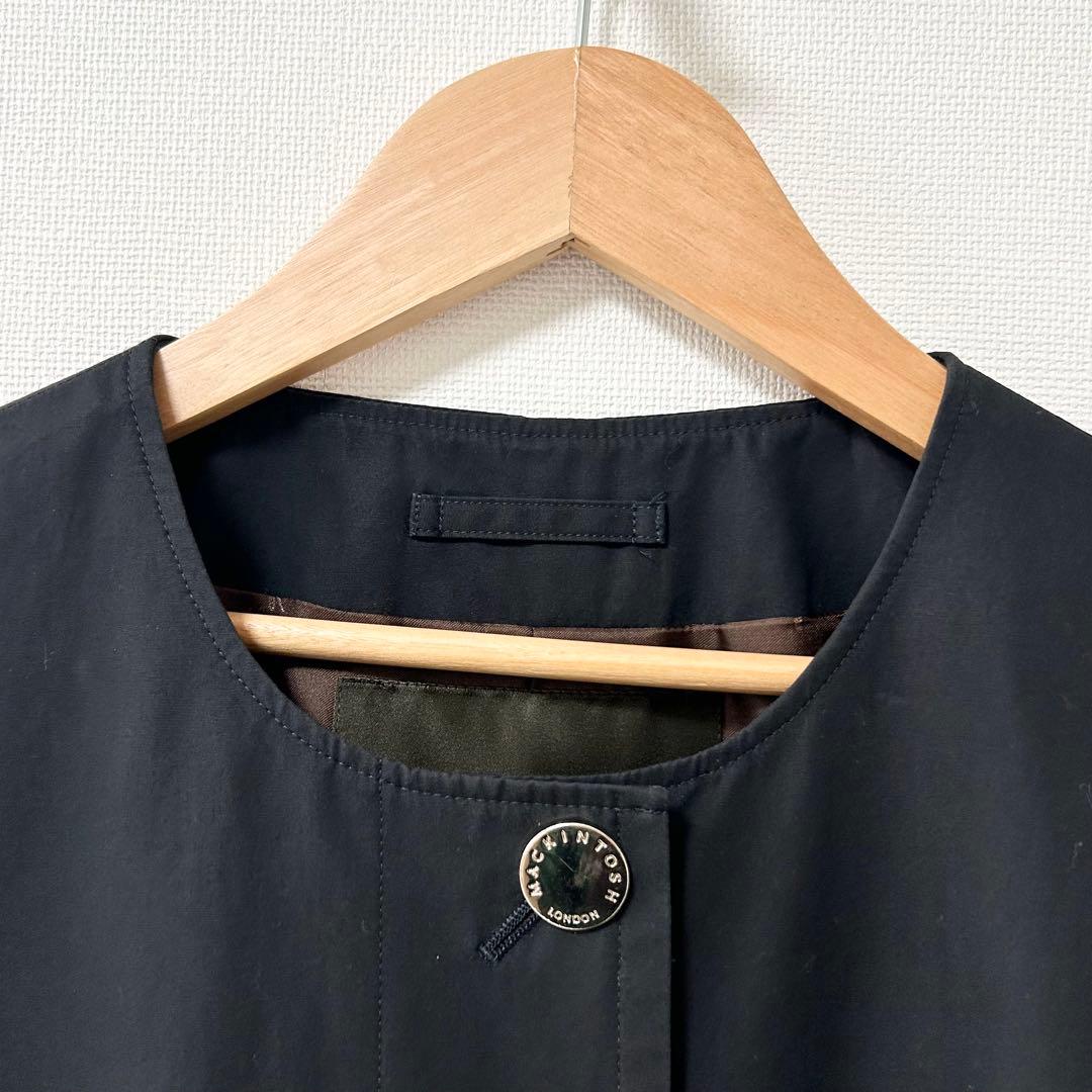 MACKINTOSHLONDON　ノーカラーコート ネイビー　44