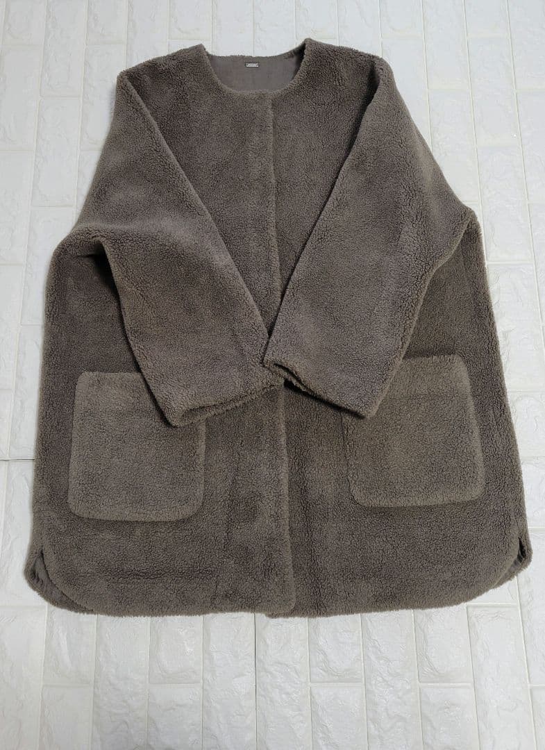 アーキ⭐様MilaOwen ノーカラーコートノーカラーシャツカーブボアジャケット