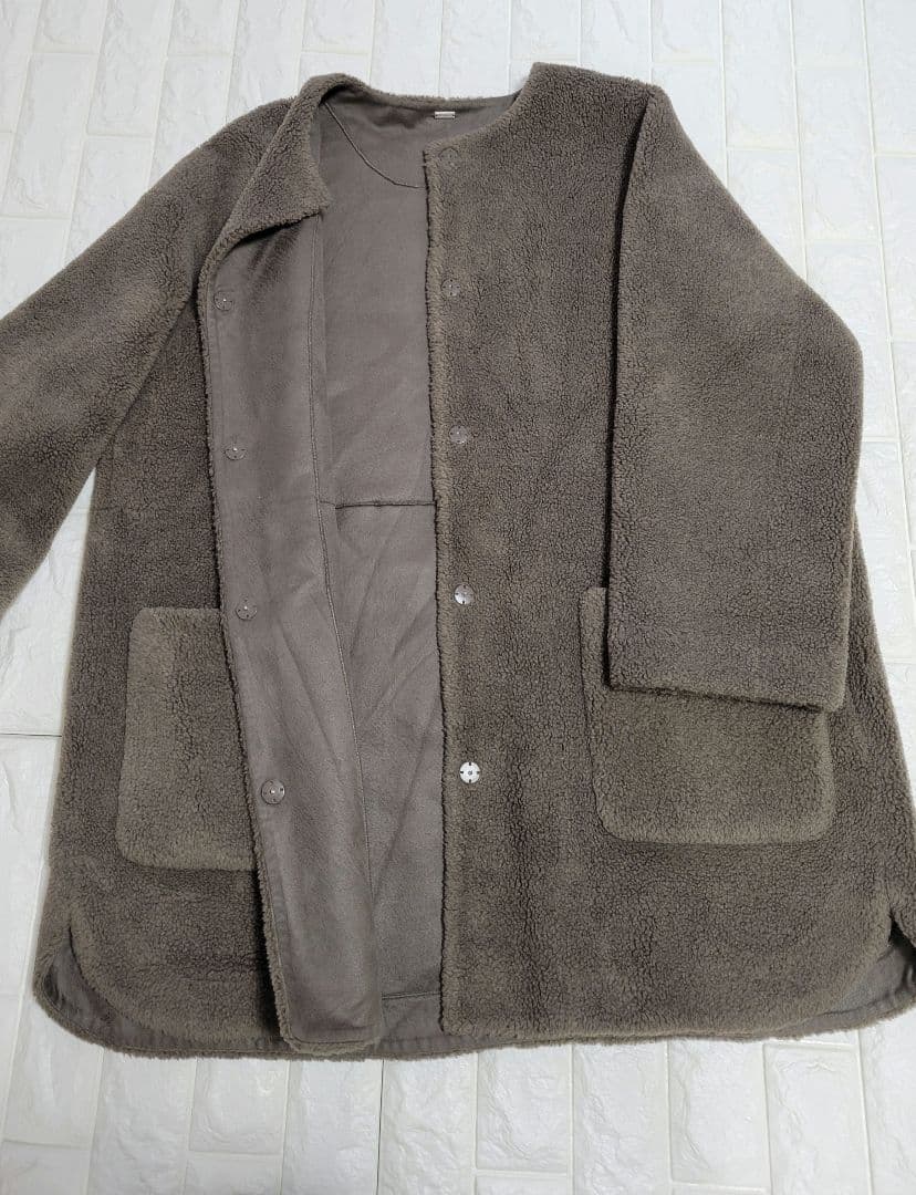 アーキ⭐様MilaOwen ノーカラーコートノーカラーシャツカーブボアジャケット