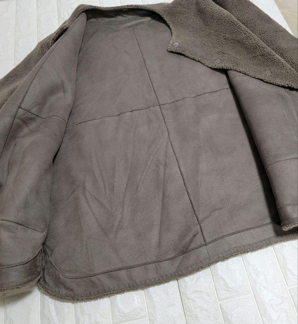 アーキ⭐様MilaOwen ノーカラーコートノーカラーシャツカーブボアジャケット