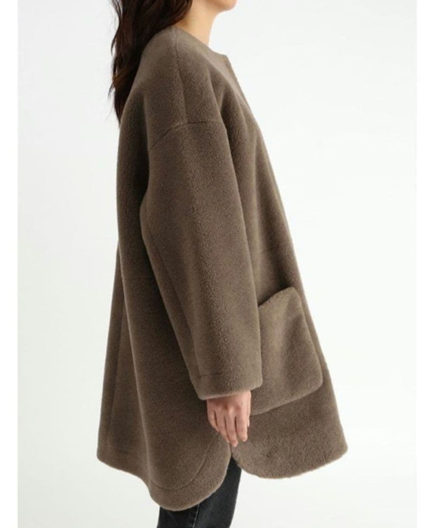 アーキ⭐様MilaOwen ノーカラーコートノーカラーシャツカーブボアジャケット