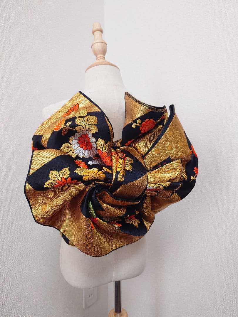 七五三　ハーフ成人式　ジュニア帯　袋帯からの作り帯　1点物　黒金