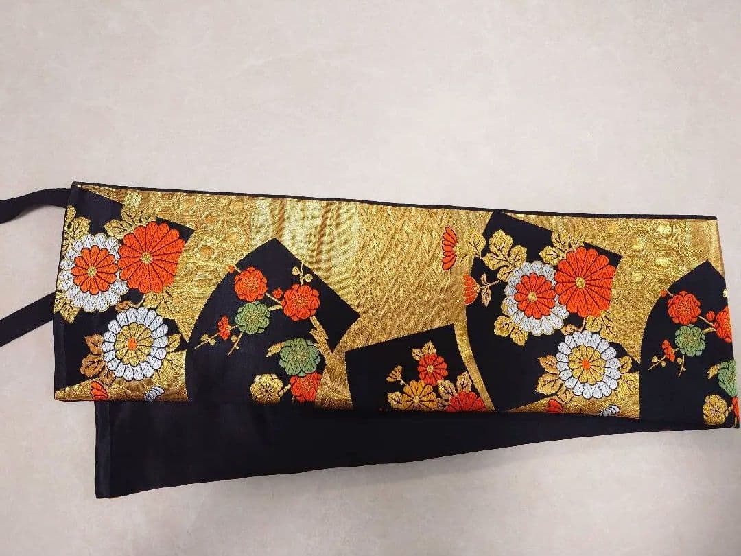 七五三　ハーフ成人式　ジュニア帯　袋帯からの作り帯　1点物　黒金