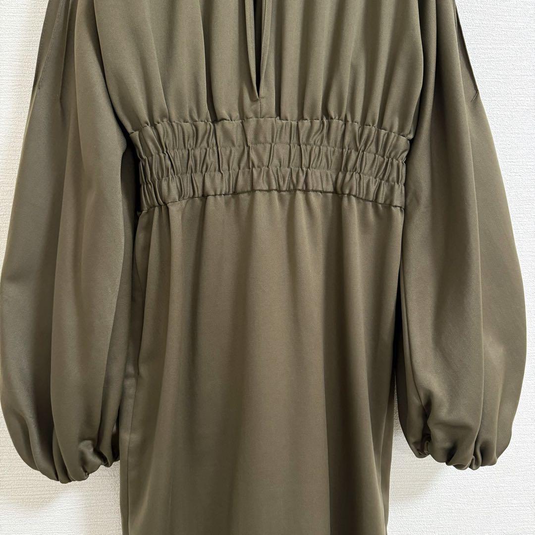 louren pintack sleeve dress M カーキ オケージョン