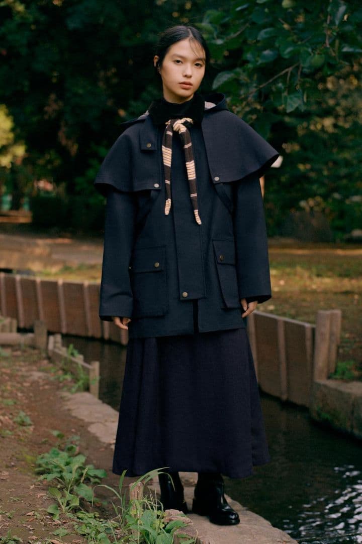 【新品未使用】ZARA WOMAN コントラストラペルフード付きトレンチコートL