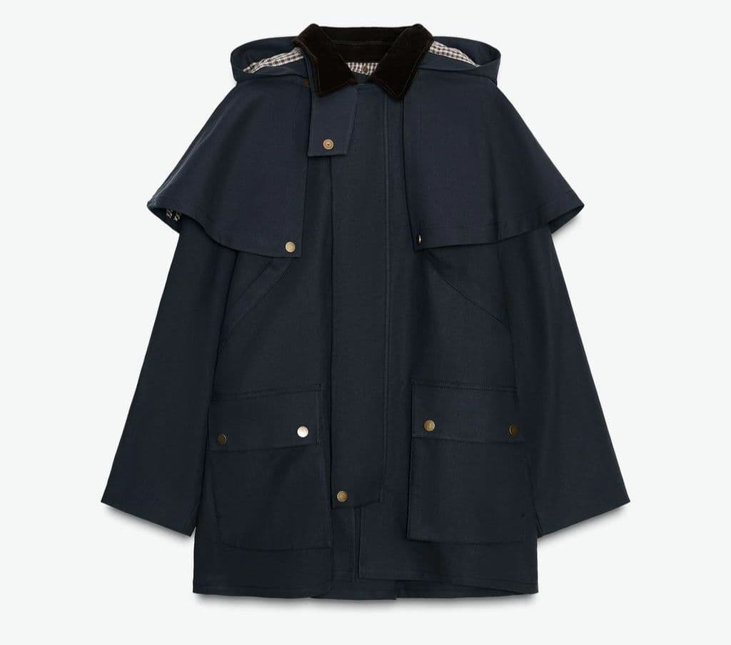 【新品未使用】ZARA WOMAN コントラストラペルフード付きトレンチコートL