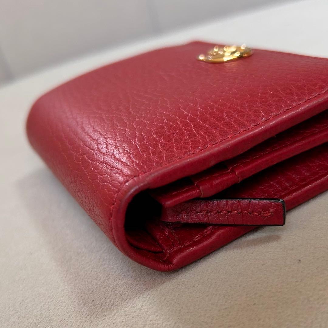 GUCCI グッチ GGマーモント 二つ折り財布 レッド