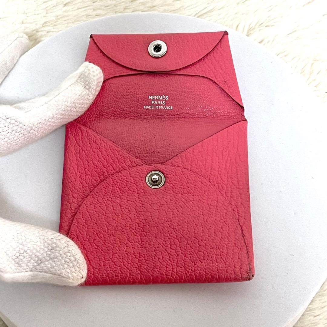 エルメス バスティア ケース ピンク X刻印 小銭入れ トゴ レザー 本革