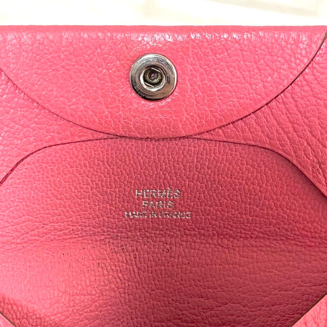 エルメス バスティア ケース ピンク X刻印 小銭入れ トゴ レザー 本革