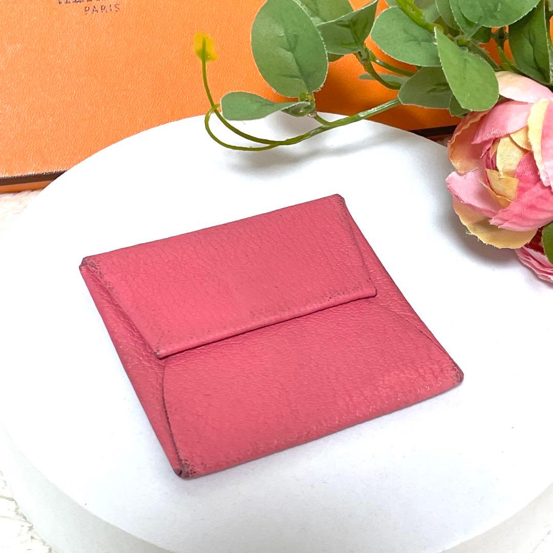 エルメス バスティア ケース ピンク X刻印 小銭入れ トゴ レザー 本革