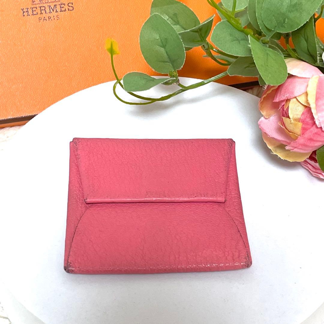 エルメス バスティア ケース ピンク X刻印 小銭入れ トゴ レザー 本革