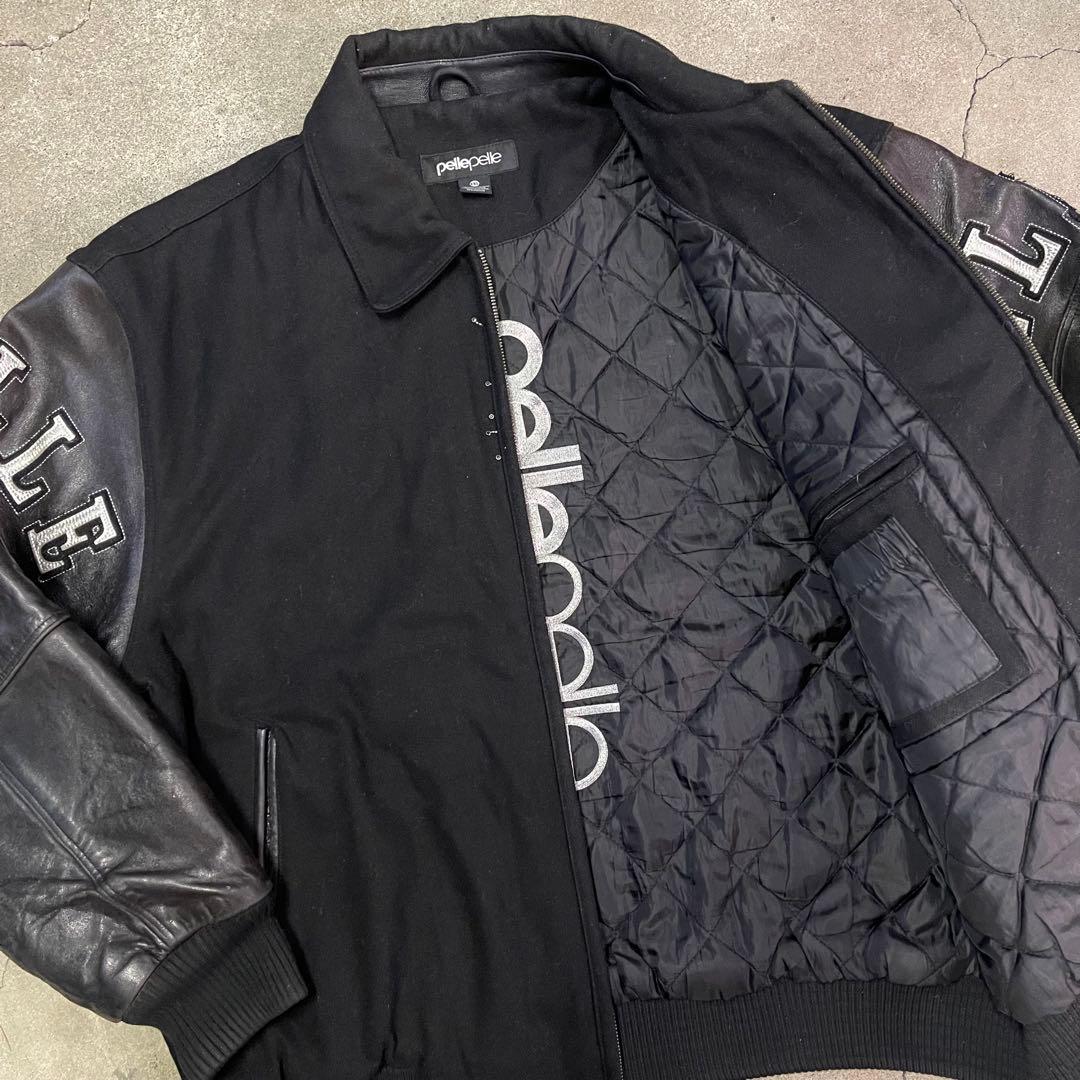 pellepelle バーシティジャケット スタジャン ブラック XXL