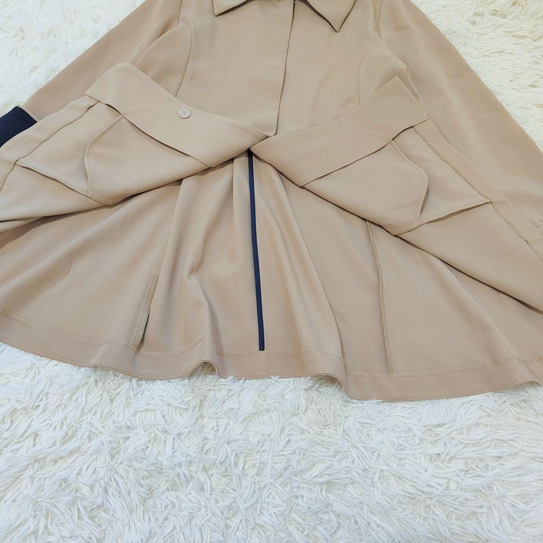 23SS JENNE 配色裏衿フレアコート L