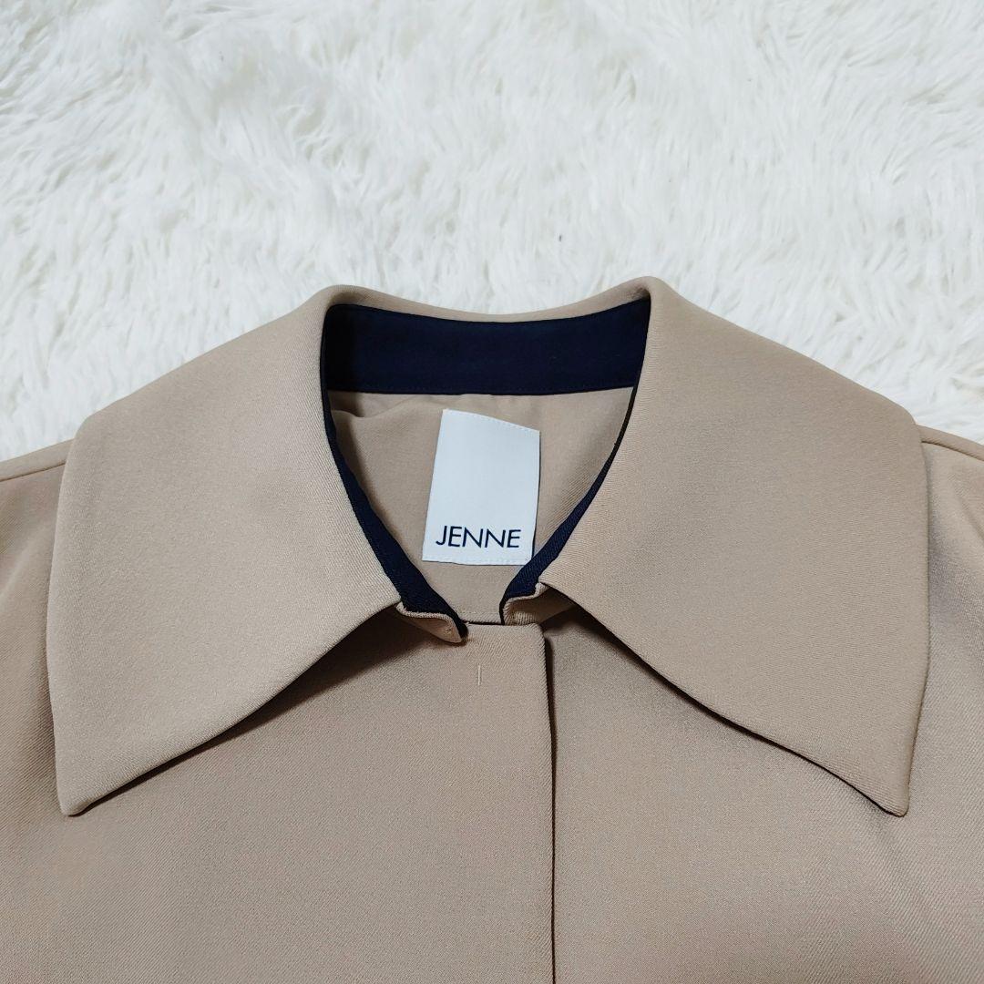 23SS JENNE 配色裏衿フレアコート L