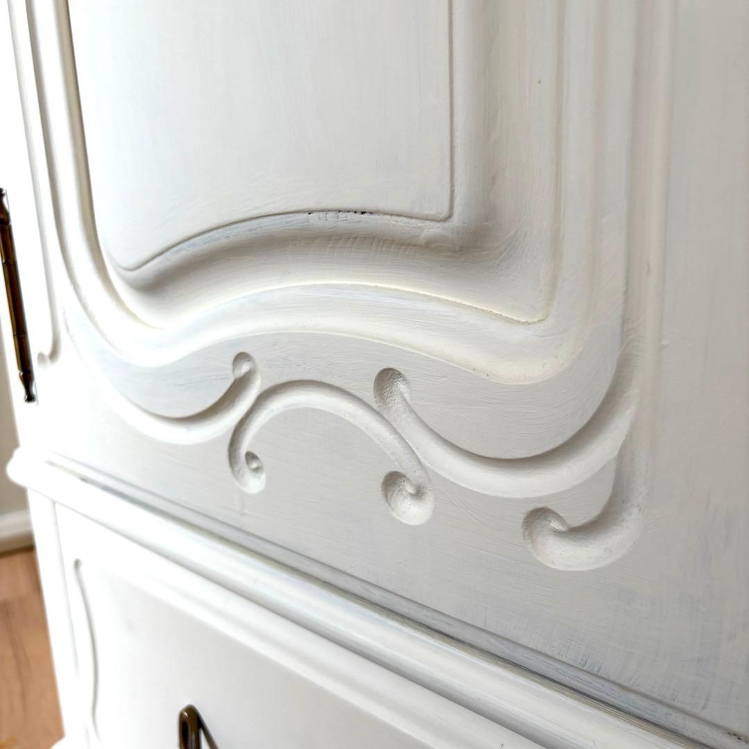s*s様 【リメイク家具】洋風 婚礼タンス 姿見付き オフホワイト ミルクペイン