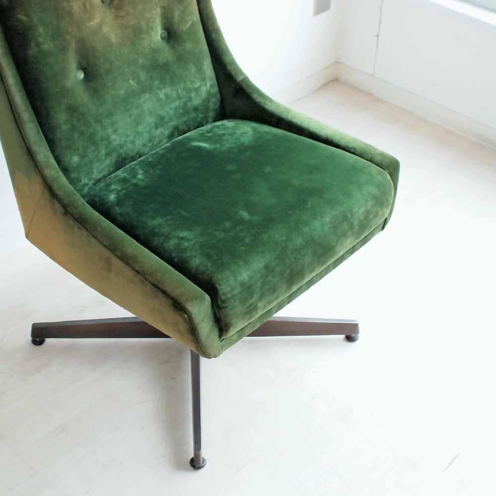 ビンテージ カフェチェア 回転 グリーン フェード レトロ ZR24144