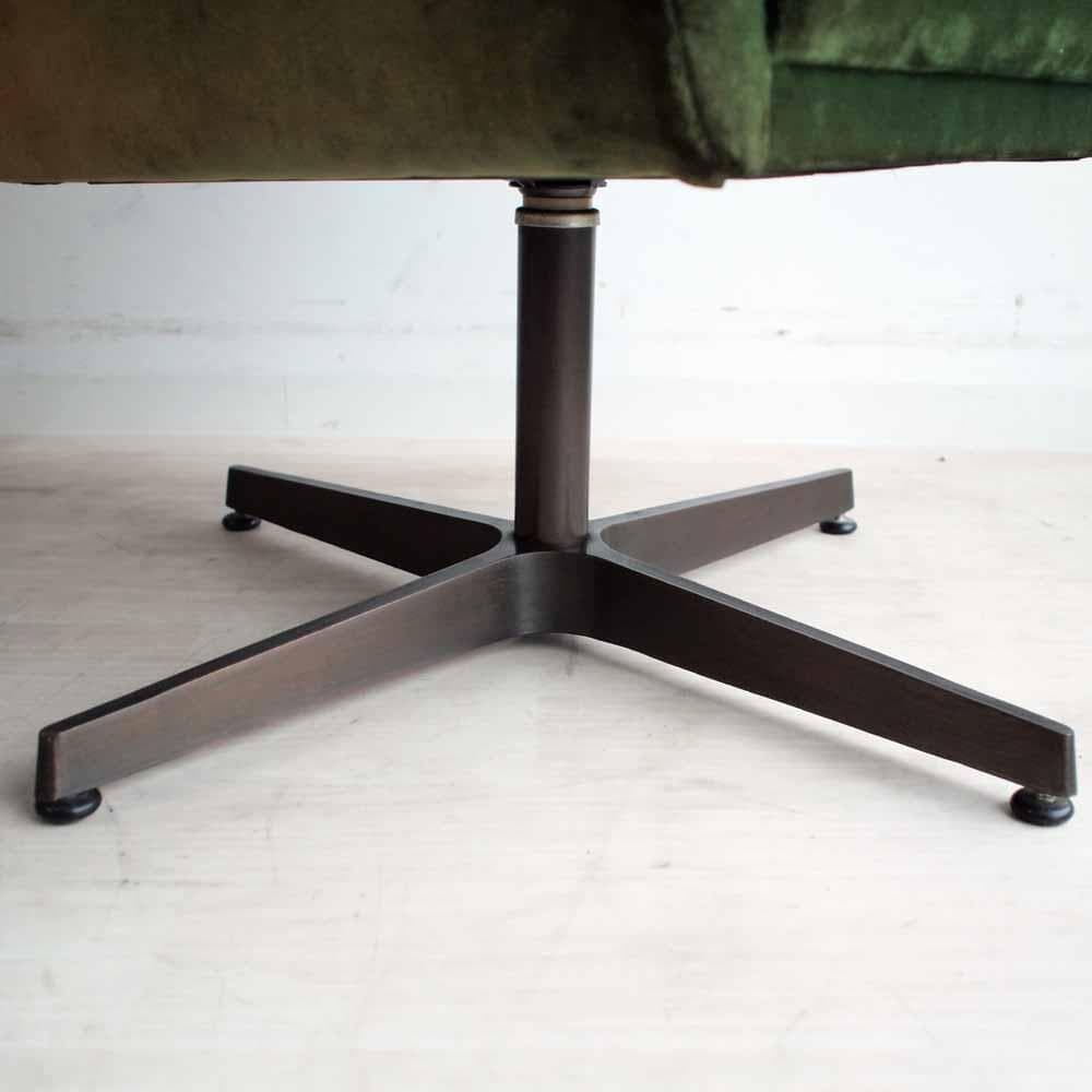 ビンテージ カフェチェア 回転 グリーン フェード レトロ ZR24144