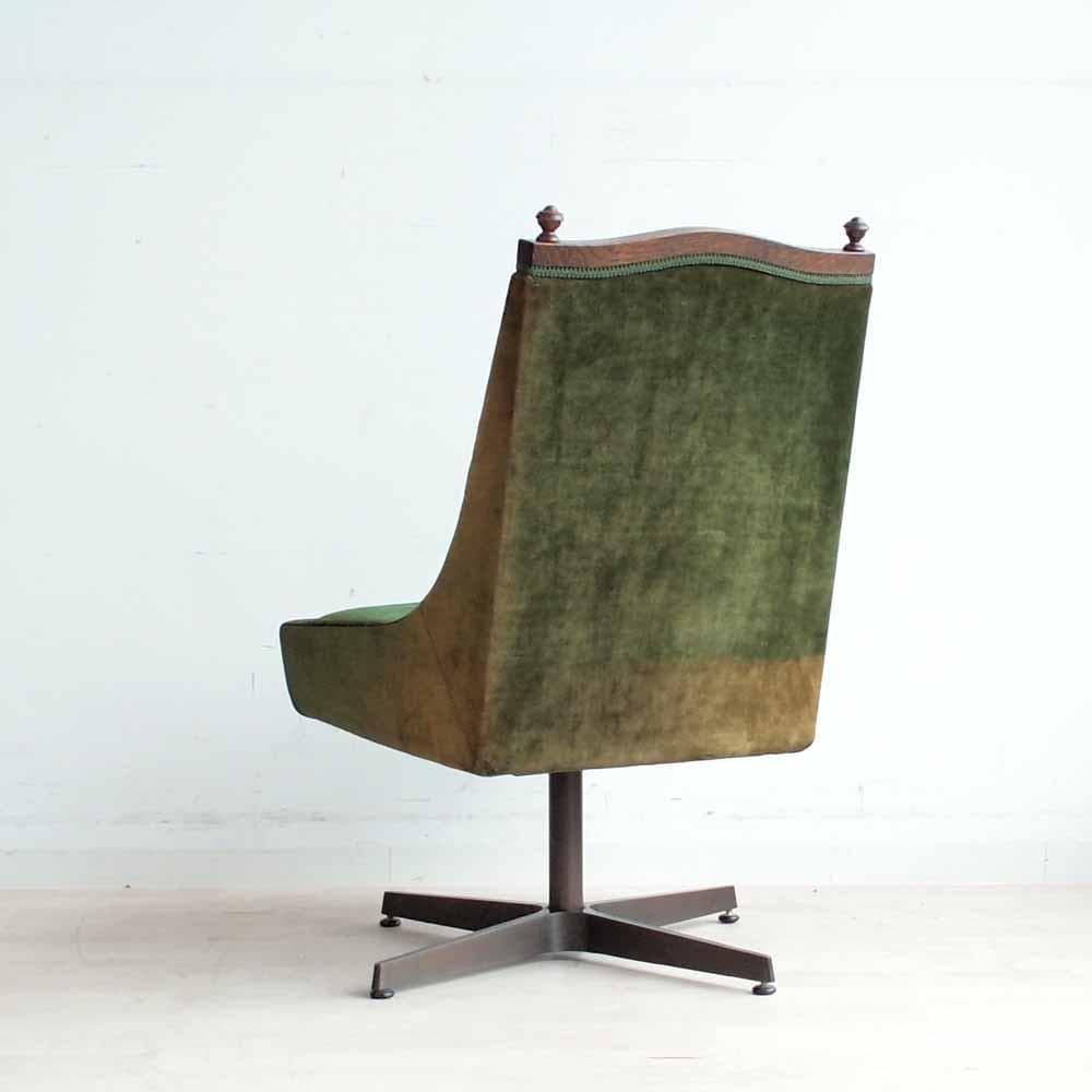 ビンテージ カフェチェア 回転 グリーン フェード レトロ ZR24144