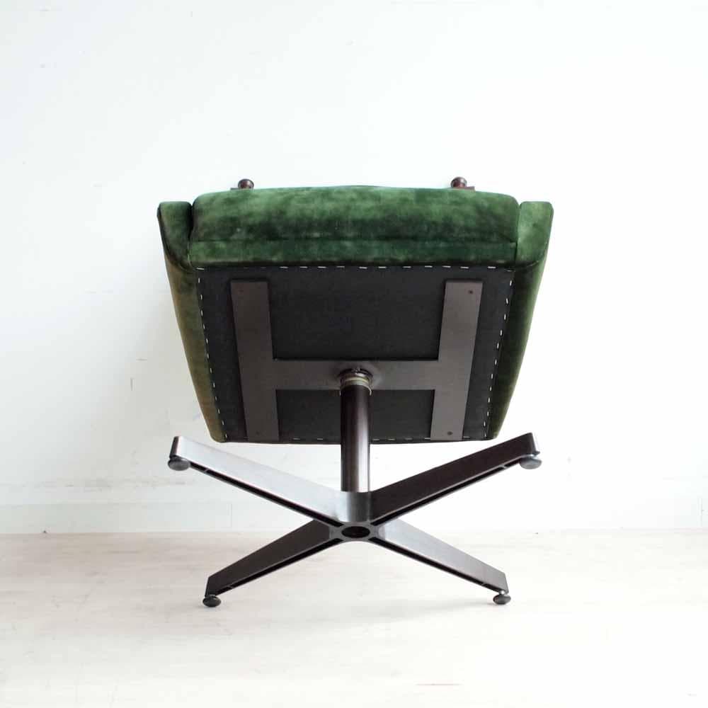 ビンテージ カフェチェア 回転 グリーン フェード レトロ ZR24144