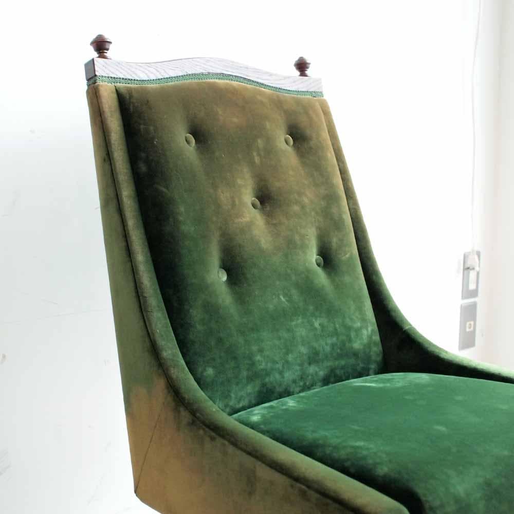 ビンテージ カフェチェア 回転 グリーン フェード レトロ ZR24144