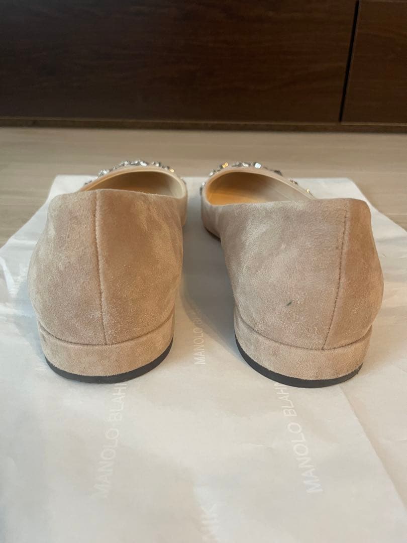 JIMMY CHOO ベージュ フラットシューズ 37½