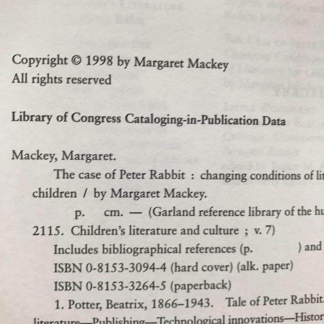 洋書 The Case of Peter Rabbit Margaret Mackey