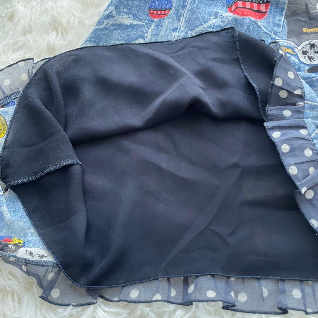 希少Chiristian Dior デニムプリント シルク100% スカート12