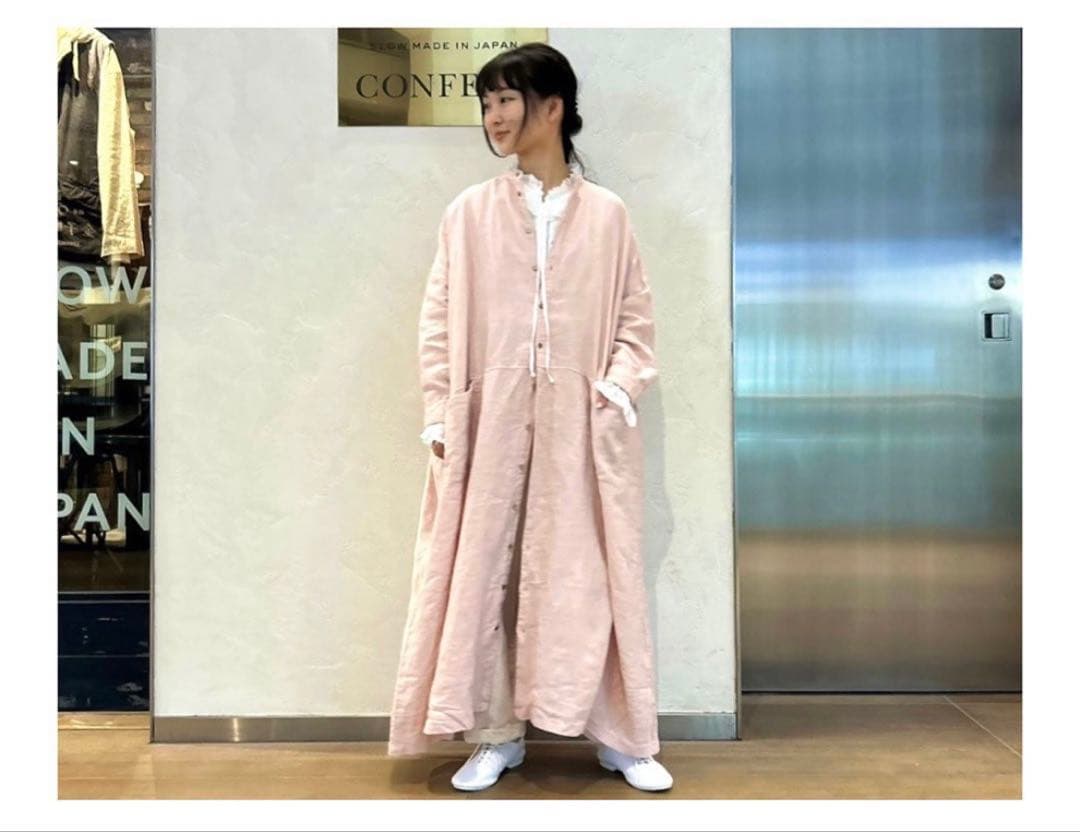 お値下げ nest Robe ネストローブ 天然染めリネンビックシャツワンピース