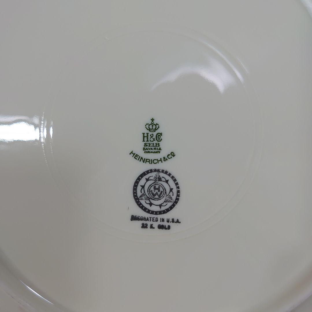 ドイツ HEINRICH&Co ババリア アンティーク食器 28cm 大皿 金彩