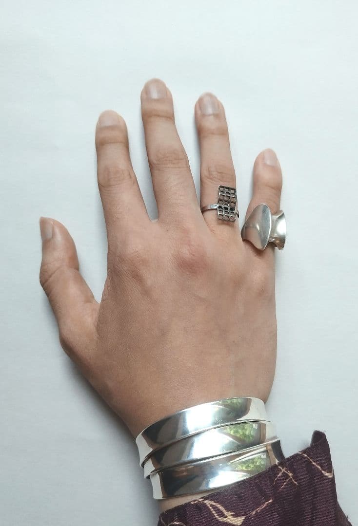 Italy イタリア ヴィンテージ シルバー ブレスレット バングル ボーンカフ