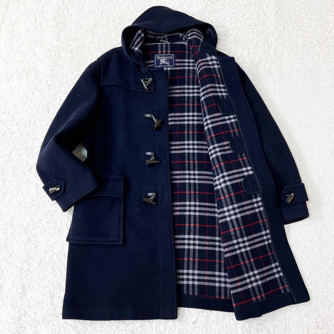 【希少】バーバリー ダッフルコート XLサイズ ノバチェック トグル ウール 紺