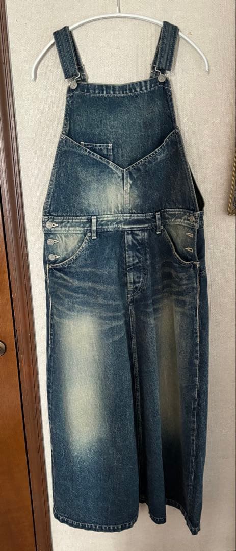 ミナペルホネン　ブルーデニムロングジャンパースカート