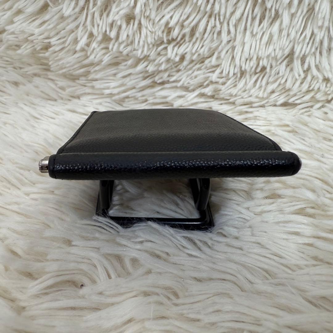 サンローラン マネークリップ 二つ折り財布 キャビアスキン ブラック 箱・保存袋