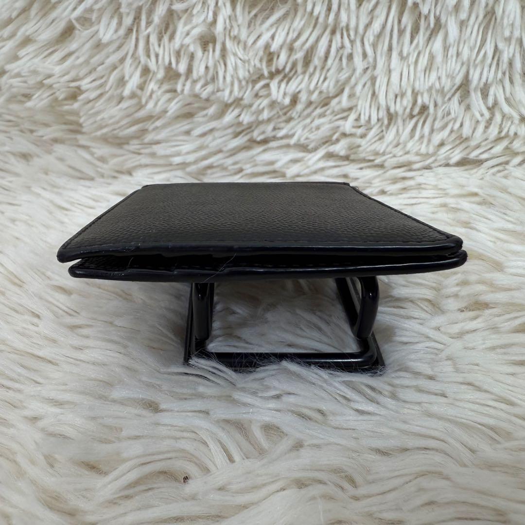 サンローラン マネークリップ 二つ折り財布 キャビアスキン ブラック 箱・保存袋