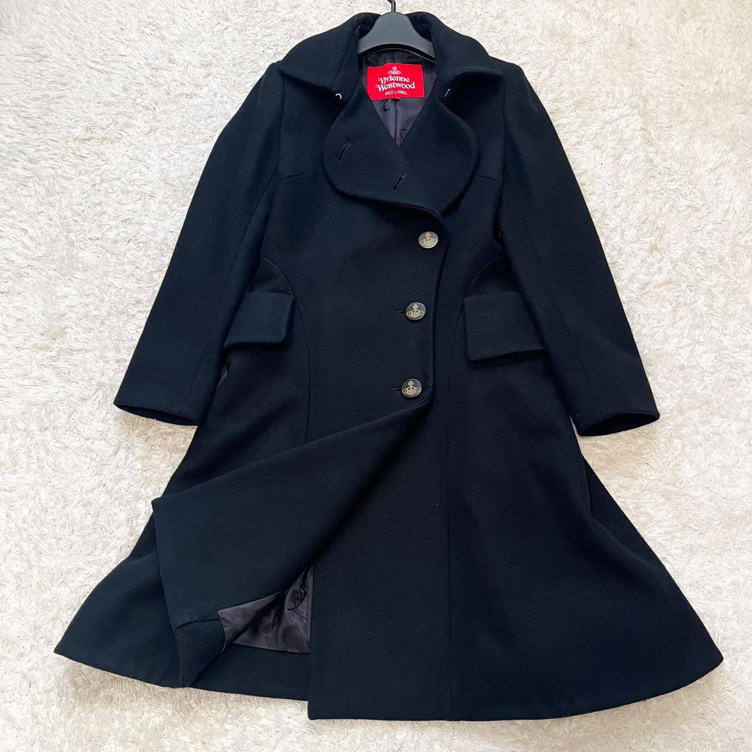 ヴィヴィアンウエストウッド ハートロングコート 変形 オーブボタン 黒