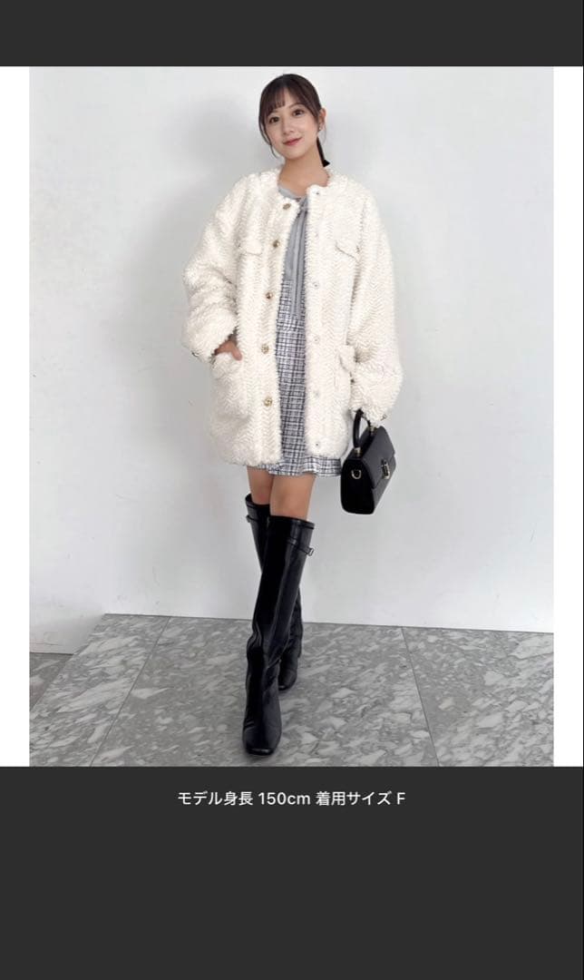 dazzlin ダズリンボアフレンチブルゾン オフホワイト